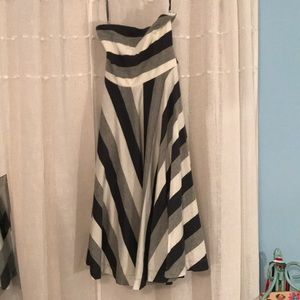 American Eagle striped strapless dress